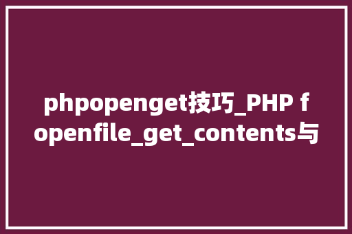 phpopenget技巧_PHP fopenfile_get_contents与curl比拟