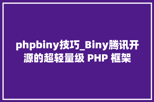 phpbiny技巧_Biny腾讯开源的超轻量级 PHP 框架