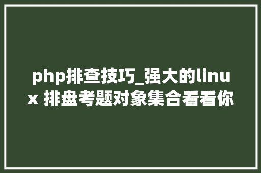 php排查技巧_强大的linux 排盘考题对象集合看看你用过了那些