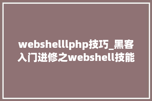 webshelllphp技巧_黑客入门进修之webshell技能详解