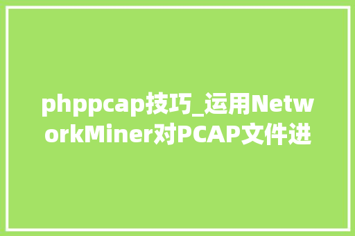 phppcap技巧_运用NetworkMiner对PCAP文件进行筛选