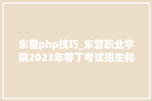 东营php技巧_东营职业学院2023年零丁考试招生和综合评价招生简章