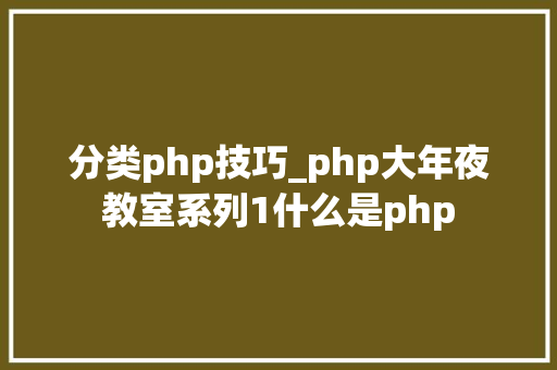 分类php技巧_php大年夜教室系列1什么是php