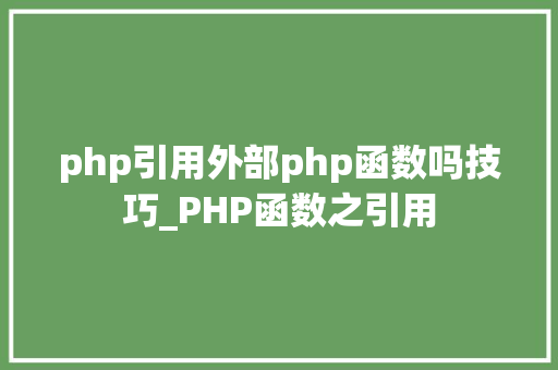 php引用外部php函数吗技巧_PHP函数之引用