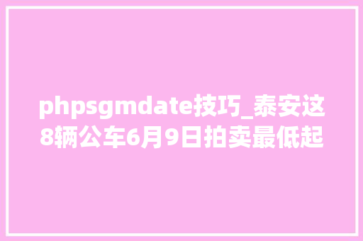 phpsgmdate技巧_泰安这8辆公车6月9日拍卖最低起拍价6000元