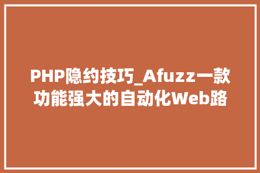 PHP隐约技巧_Afuzz一款功能强大的自动化Web路径模糊测试对象