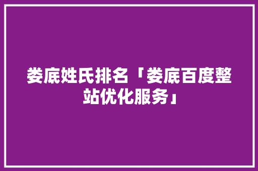 娄底姓氏排名「娄底百度整站优化服务」
