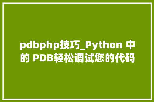 pdbphp技巧_Python 中的 PDB轻松调试您的代码