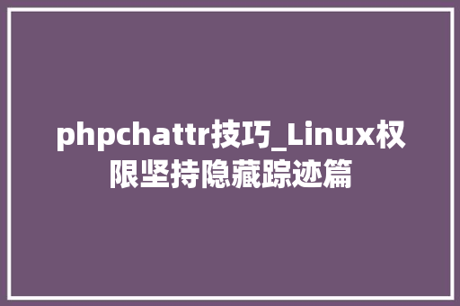 phpchattr技巧_Linux权限坚持隐藏踪迹篇