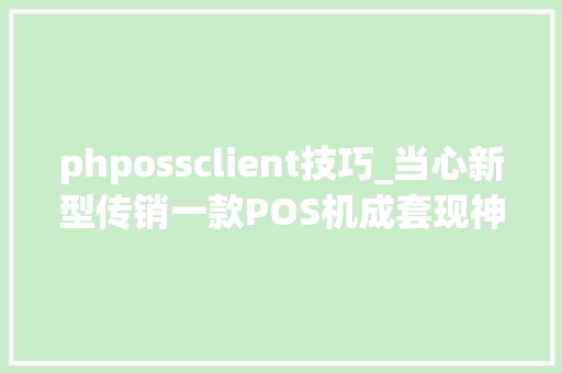 phpossclient技巧_当心新型传销一款POS机成套现神器 信用卡资金随便纰漏被偷出