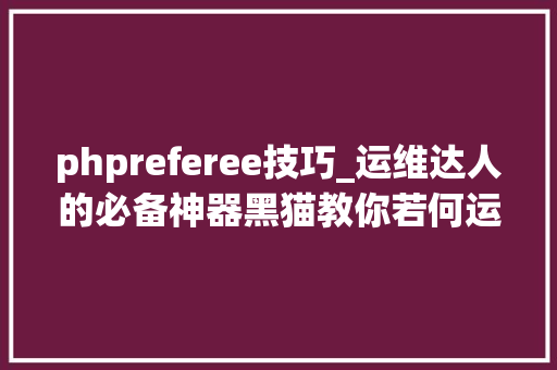 phpreferee技巧_运维达人的必备神器黑猫教你若何运用
