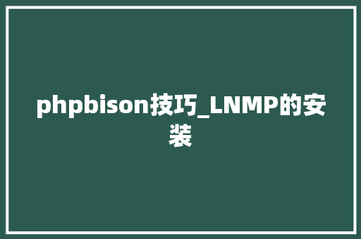 phpbison技巧_LNMP的安装