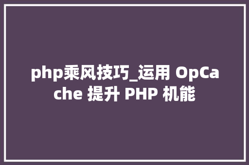 php乘风技巧_运用 OpCache 提升 PHP 机能