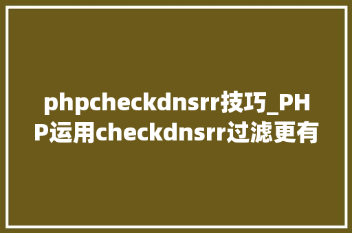 phpcheckdnsrr技巧_PHP运用checkdnsrr过滤更有效的邮箱地址