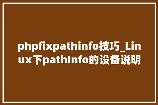 phpfixpathinfo技巧_Linux下pathInfo的设备说明Thinkphp