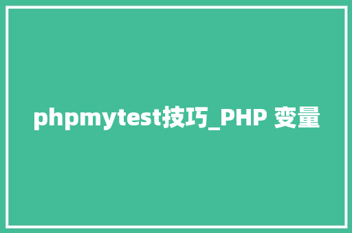 phpmytest技巧_PHP 变量