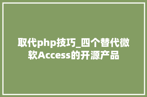 取代php技巧_四个替代微软Access的开源产品
