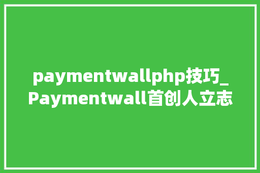paymentwallphp技巧_Paymentwall首创人立志帮全球企业降低出海风险