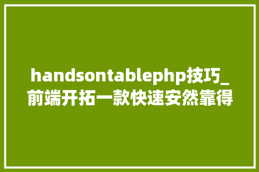 handsontablephp技巧_前端开拓一款快速安然靠得住的电子表格组件Handsontable