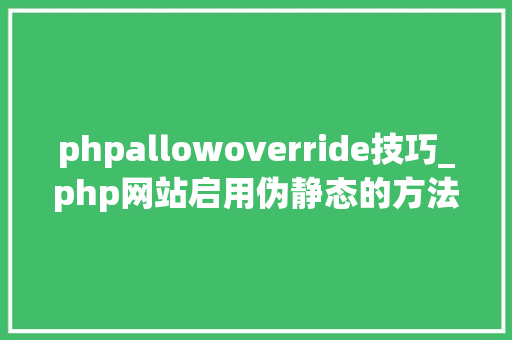 phpallowoverride技巧_php网站启用伪静态的方法