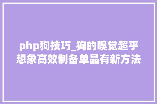 php狗技巧_狗的嗅觉超乎想象高效制备单晶有新方法  一周科技速览