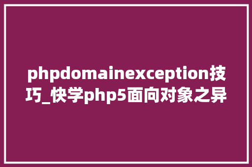 phpdomainexception技巧_快学php5面向对象之异常处理
