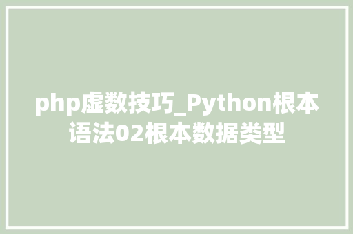 php虚数技巧_Python根本语法02根本数据类型