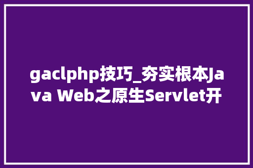 gaclphp技巧_夯实根本Java Web之原生Servlet开拓实战参考
