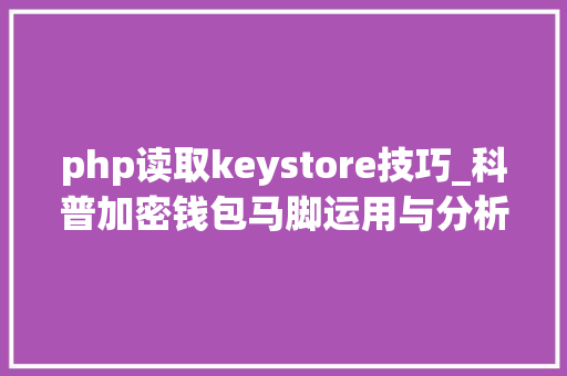 php读取keystore技巧_科普加密钱包马脚运用与分析