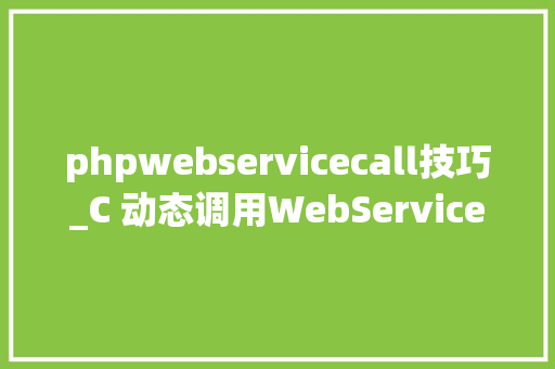 phpwebservicecall技巧_C 动态调用WebService
