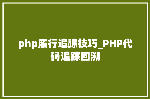 php履行追踪技巧_PHP代码追踪回溯