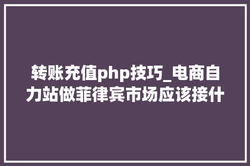 转账充值php技巧_电商自力站做菲律宾市场应该接什么支付
