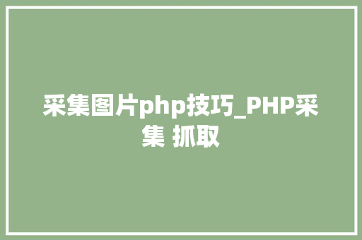 采集图片php技巧_PHP采集 抓取