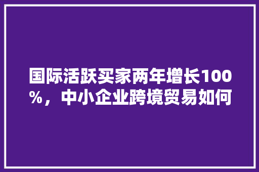 国际活跃买家两年增长100%，中小企业跨境贸易如何迎接机遇「敦煌网关键词工具」
