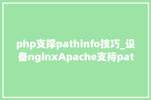 php支撑pathinfo技巧_设备nginxApache支持pathinfo模式什么是phpinfo模式