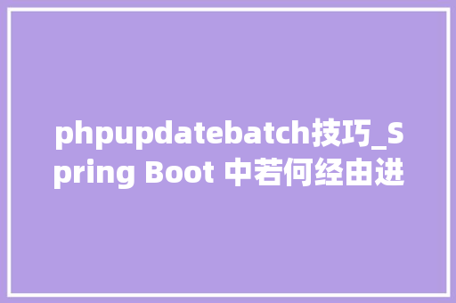 phpupdatebatch技巧_Spring Boot 中若何经由进程MyBatis实现批量的update操作