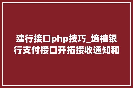 建行接口php技巧_培植银行支付接口开拓接收通知和验签问题php 无COM组件版