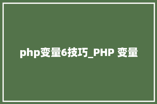 php变量6技巧_PHP 变量