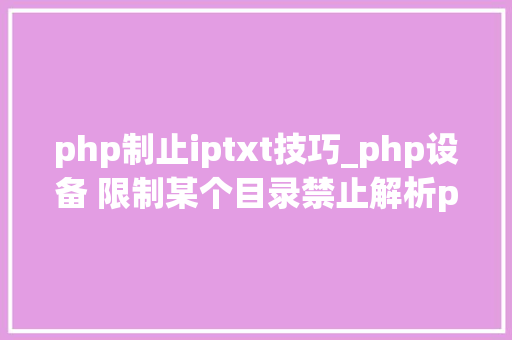 php制止iptxt技巧_php设备 限制某个目录禁止解析php 限制user_agent