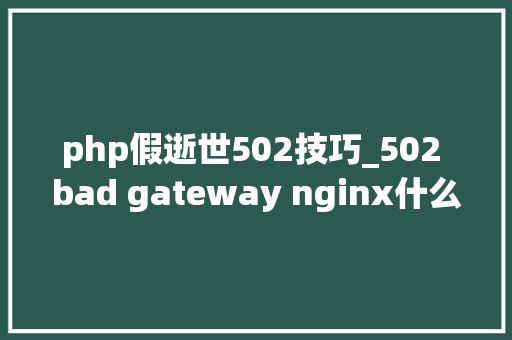 php假逝世502技巧_502 bad gateway nginx什么意思