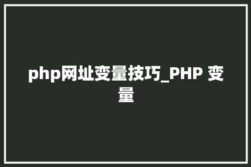 php网址变量技巧_PHP 变量