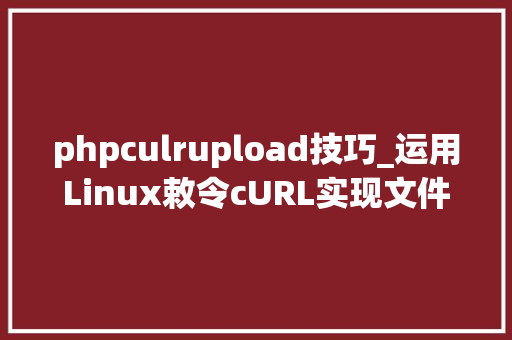 phpculrupload技巧_运用Linux敕令cURL实现文件准时上传到ftp做事器的小轨范实用