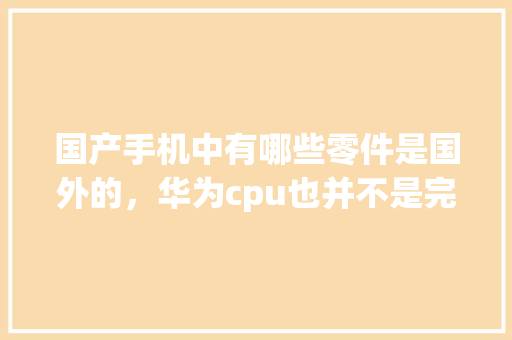 国产手机中有哪些零件是国外的，华为cpu也并不是完全国产「黄石网站优化」