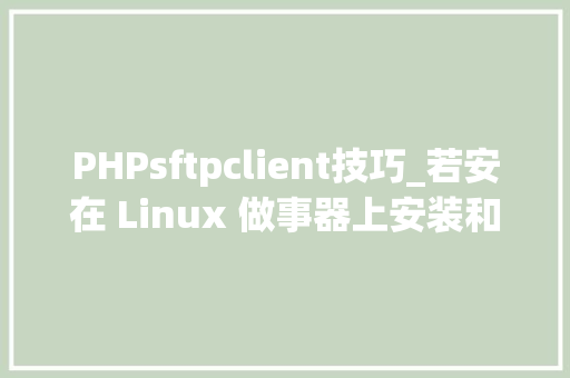 PHPsftpclient技巧_若安在 Linux 做事器上安装和运用 SFTP