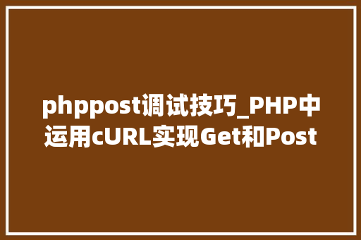 phppost调试技巧_PHP中运用cURL实现Get和Post请求的方法最全