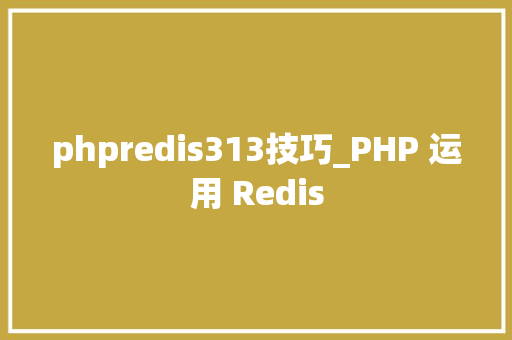 phpredis313技巧_PHP 运用 Redis