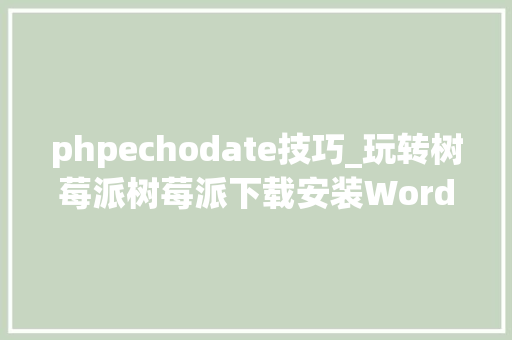 phpechodate技巧_玩转树莓派树莓派下载安装WordPress搭建网站