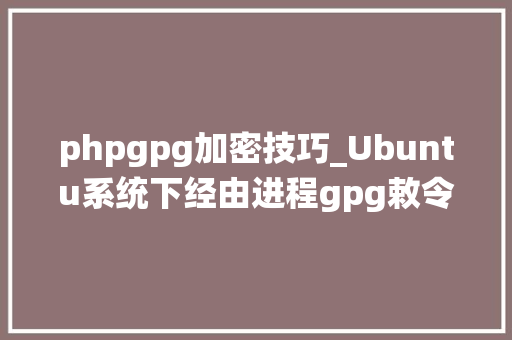 phpgpg加密技巧_Ubuntu系统下经由进程gpg敕令对文件做加密解密