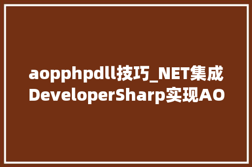 aopphpdll技巧_NET集成DeveloperSharp实现AOP经典扩充