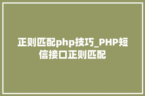 正则匹配php技巧_PHP短信接口正则匹配